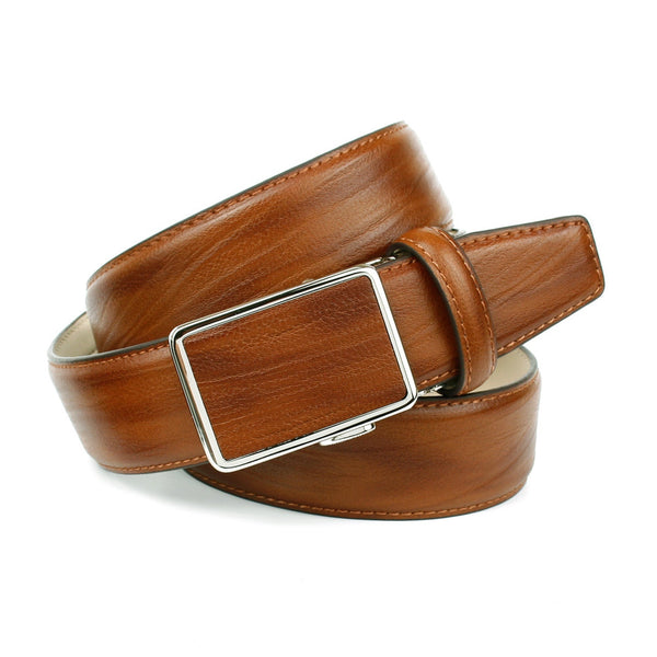 Cinturón Reversible Para Hombre Anthoni Crown - Negro/Coñac - Piel Genuina De 3.5 Cm, Ajustable Sin Níquel