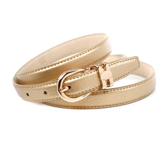 2,0 cm schmaler Ledergürtel in Gold 43HTG