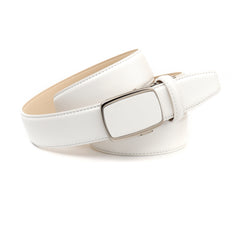 ANTHONI CROWN Weißer Unisex-Ledergürtel 3,5 cm – Automatikgürtel für Ärzte, Medizin & Business – 10T90