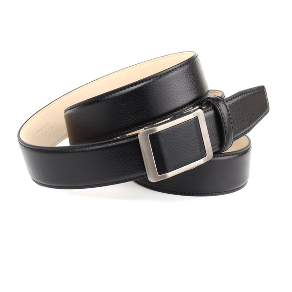 Anthoni Crown Herren Ledergürtel Schwarz stufenlos verstellbar 16Т10W