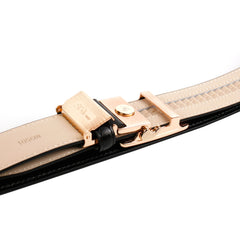 Anthoni Crown Herren Ledergürtel Cognac mit Automatikschließe in Gold 47114