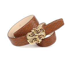 Damen-Ledergürtel in elegantem Cognac 4cm 4WEL30