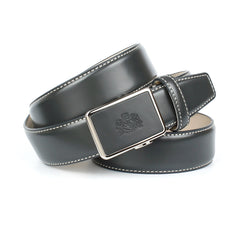 ANTHONI CROWN Ledergürtel in Grau mit kontrast Stitching in Weiss 17WS70