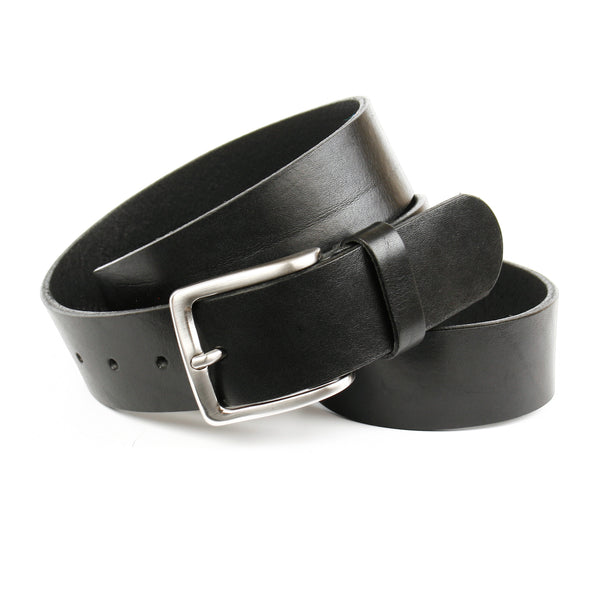 Anthoni Crown Vollleder Denim-Gürtel in Schwarz