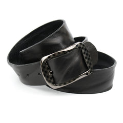 Vollleder Jeansgürtel in Schwarz