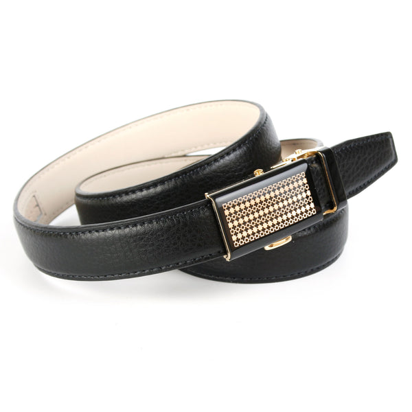 ANTHONI CROWN 2,5 cm schmaler Ledergürtel in Schwarz 45T10
