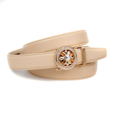 2,5 cm Stilvoller Automatik Gürtel in Beige