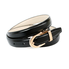 2,0 cm schmaler Ledergürtel in Schwarz 43010