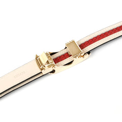 2,5 cm femininer Ledergürtel mit aufwendiger Schmuck-Schließe