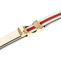 Ledergürtel in Rot mit eleganter Schließe